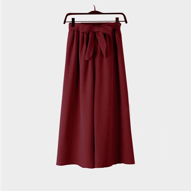 Ailani Solid Wide Leg Pants-Bottoms