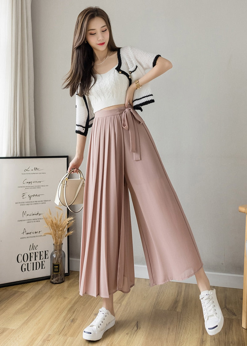 Cassidy Summer Elastic Pleated Skirt-Bottoms