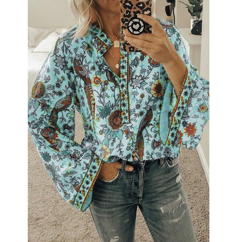 Liana Print Blouses-Tops