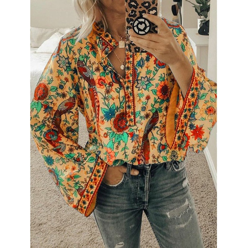 Liana Print Blouses-Tops