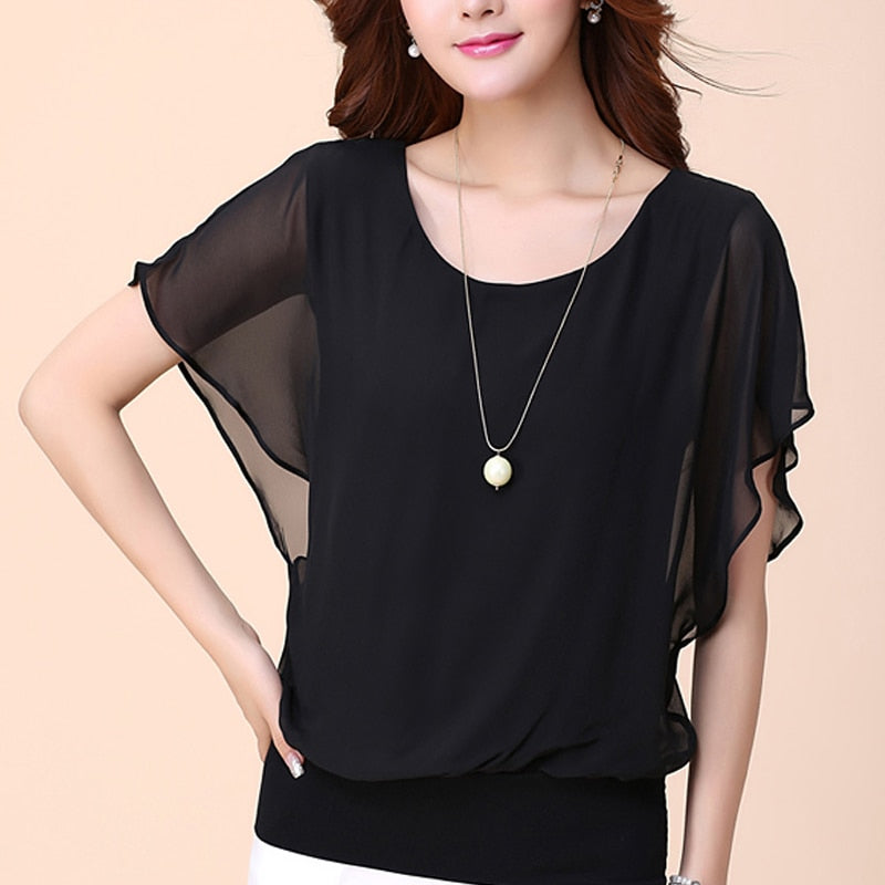 Celeste Casual Chiffon Blouse-Tops