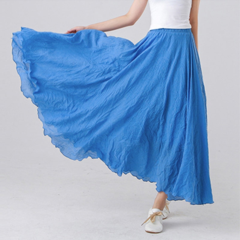 Kamryn Cotton Linen Maxi Skirt-Bottoms