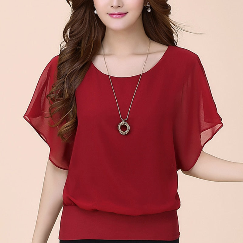 Celeste Casual Chiffon Blouse-Tops