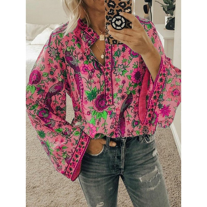 Liana Print Blouses-Tops