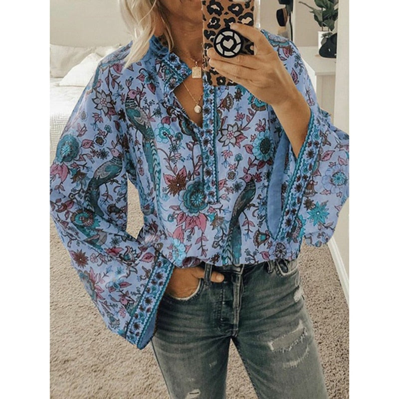 Liana Print Blouses-Tops