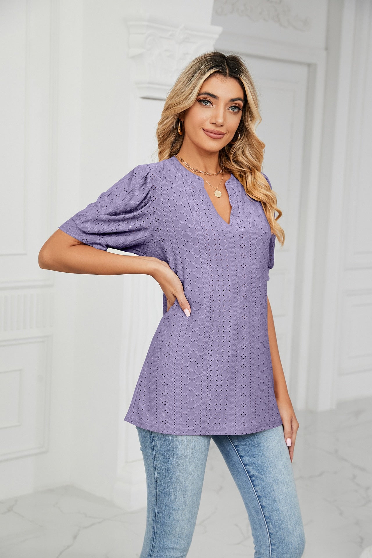 Ariyah Casual Short Sleeve T Shirts-Tops