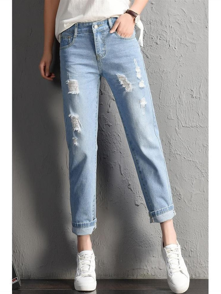 Alanna Mid Waist Boyfriend  Jeans-Bottoms