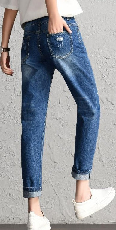 Alanna Mid Waist Boyfriend  Jeans-Bottoms