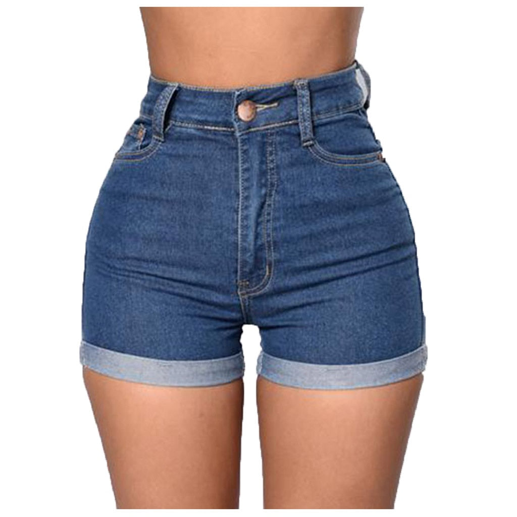 Edith Dark Blue Jean Shorts-Bottoms