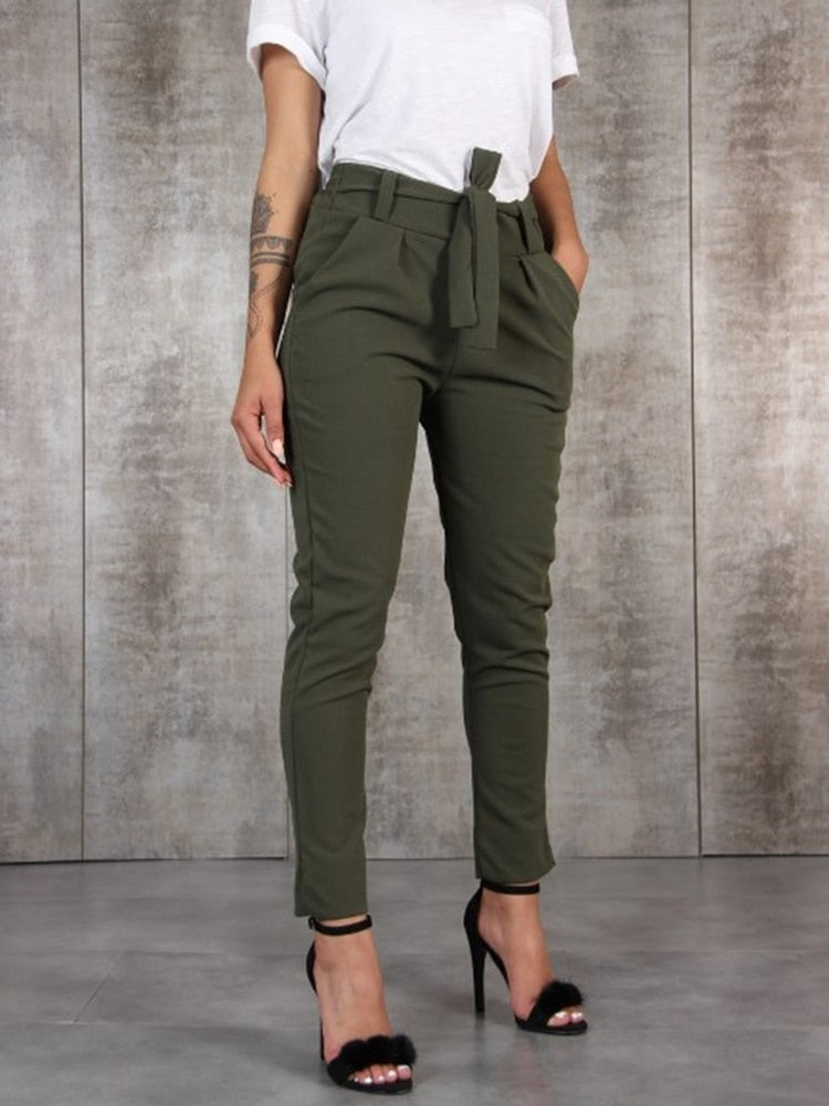 Kensley Casual Slim Chiffon Thin Pants-Bottoms