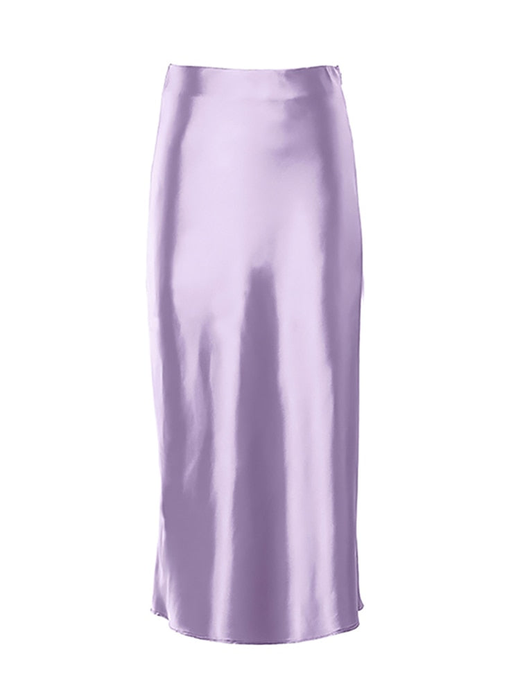 Legacy Solid Satin Silk Skirt-bottoms