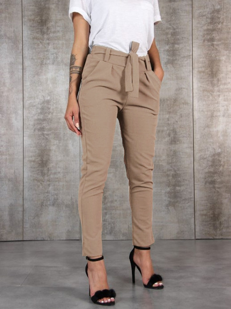 Kensley Casual Slim Chiffon Thin Pants-Bottoms