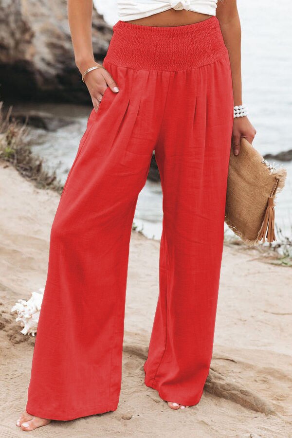 Aviana Cotton Linen Pants-Bottoms