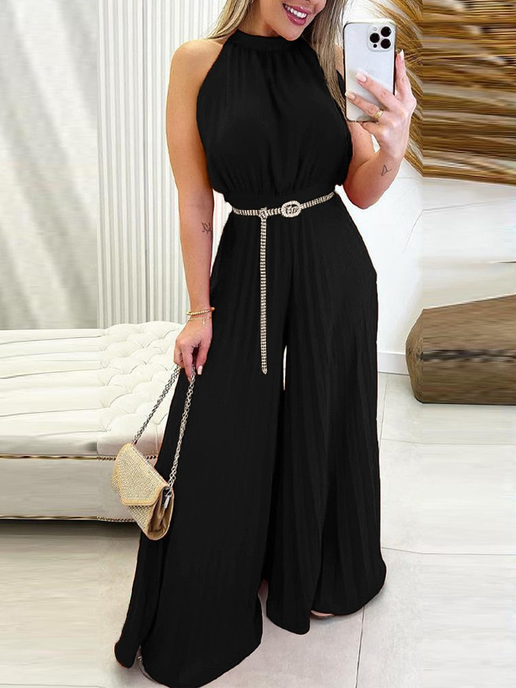 Wide Leg Casual Long Jumpsuit