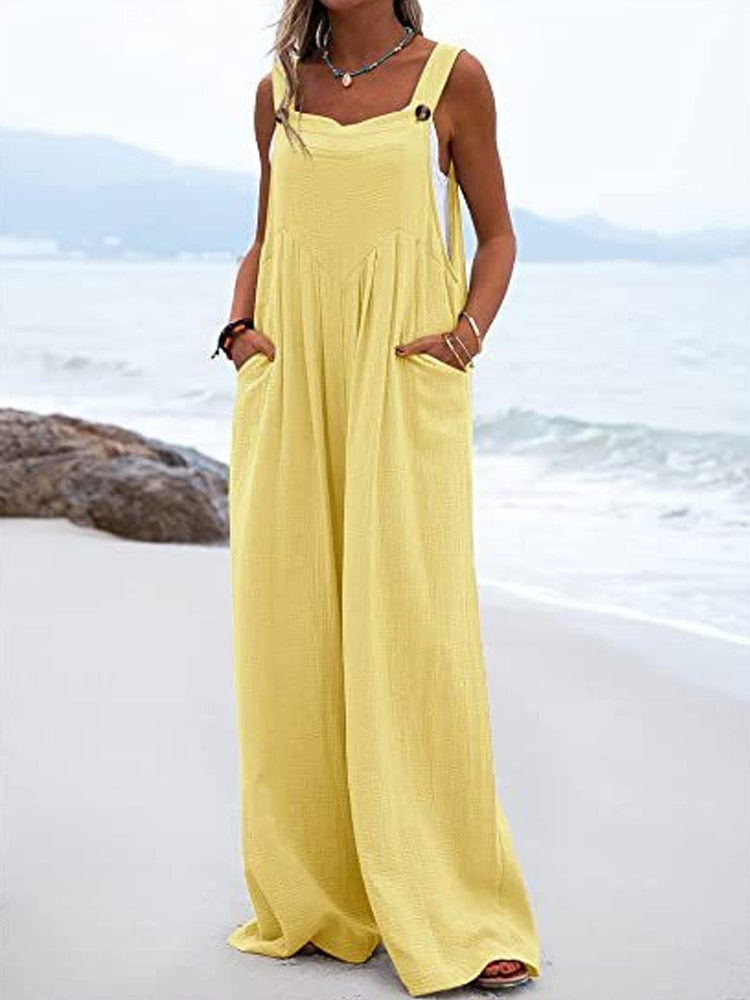 Aylin Spaghetti Straps Loose Jumpsuits