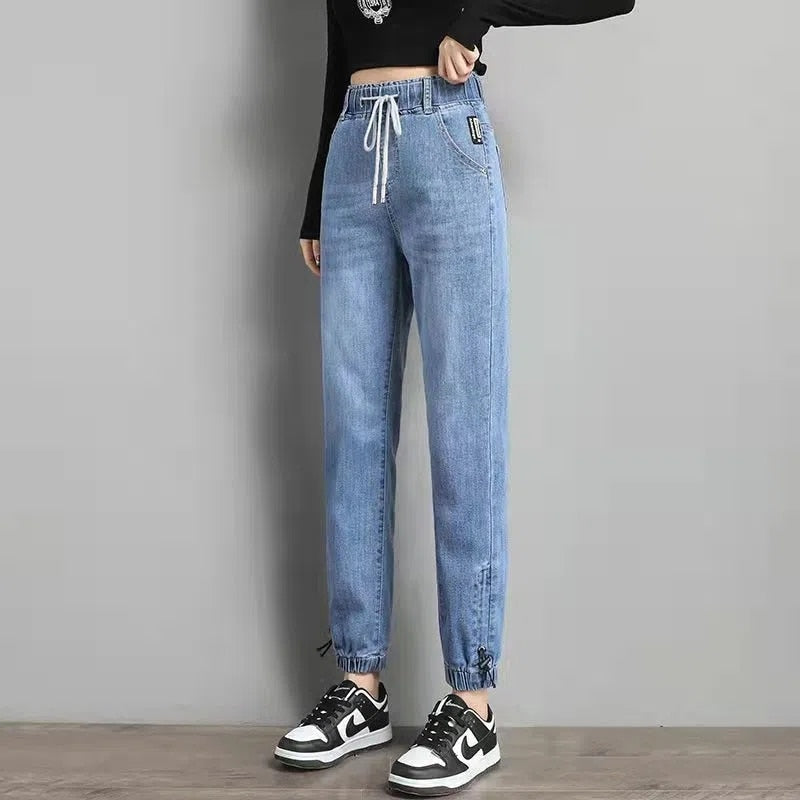 Reyna Ankle-length Loose Jogger Jeans-Bottoms