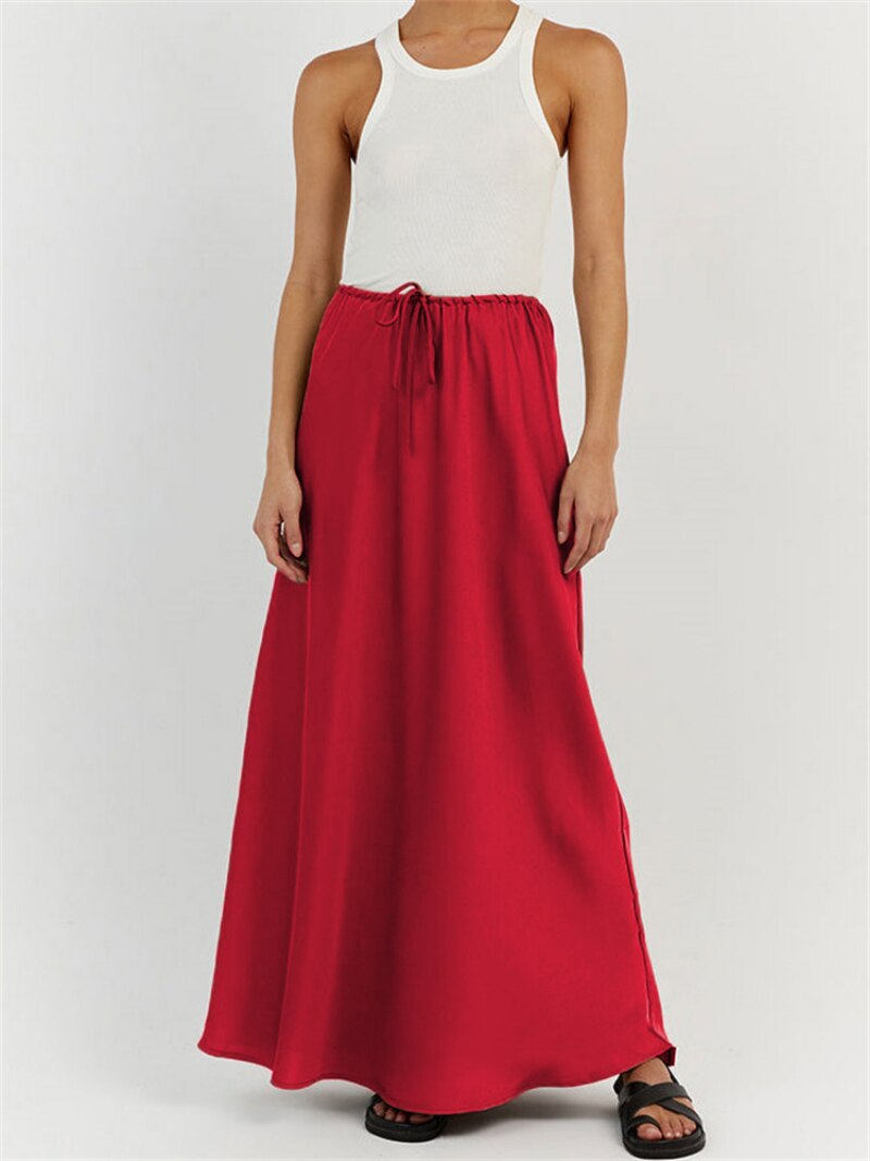 Jazlyn High Waist Loose Long Skirt-Bottom