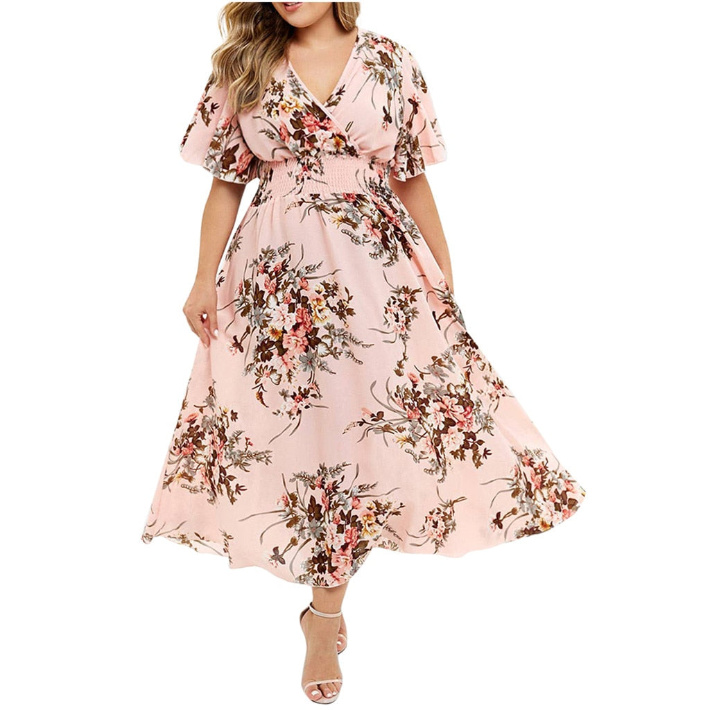 Logan Chiffon Flower Plus size Dress