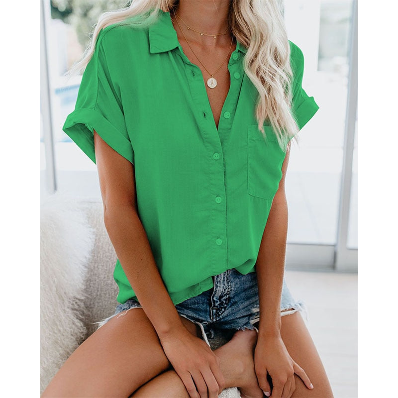 Aniyah Casual Loose Shirt-Tops