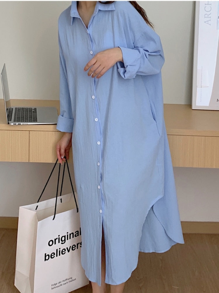 Oversized Long Cotton Dresses