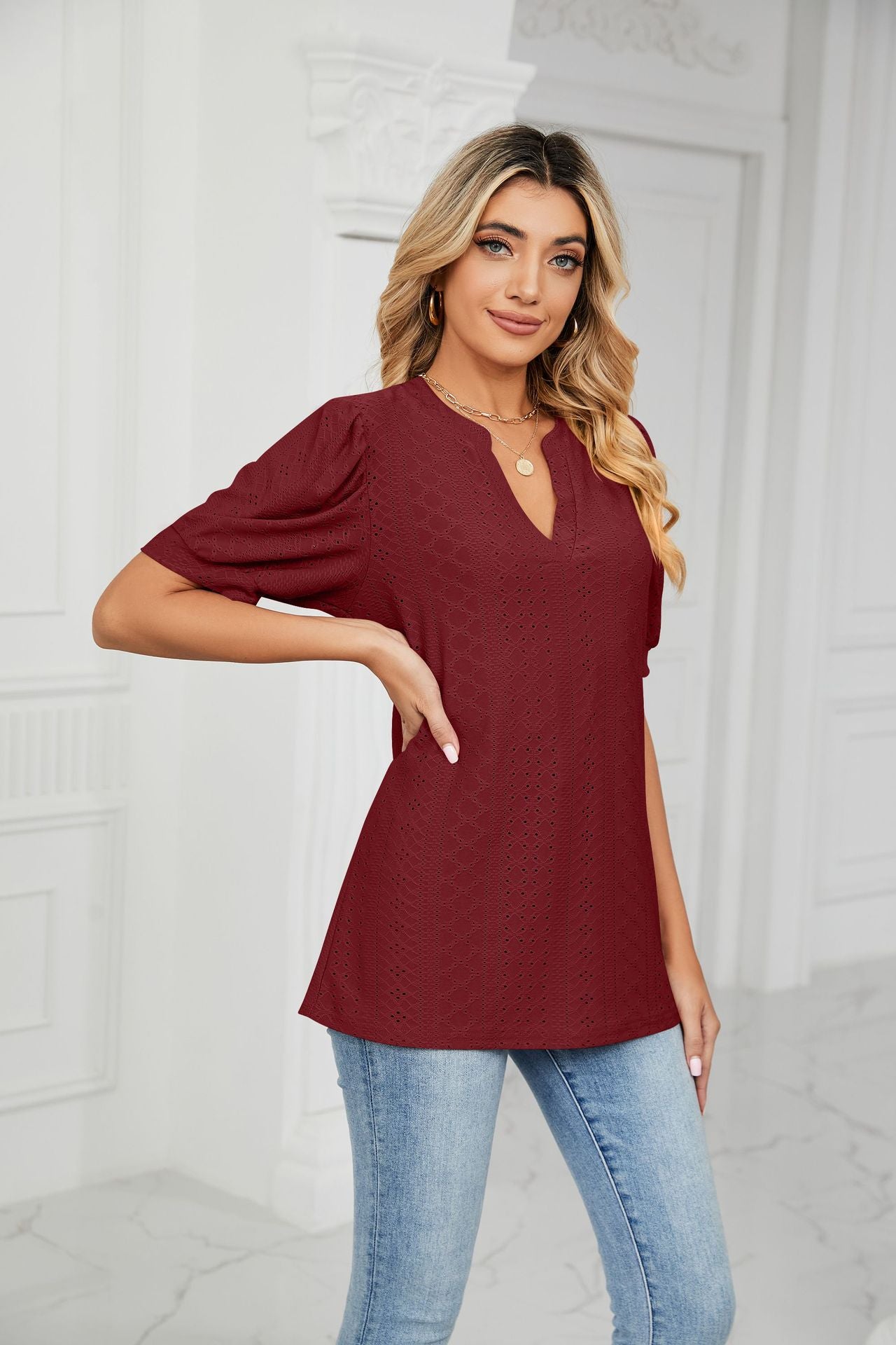 Ariyah Casual Short Sleeve T Shirts-Tops