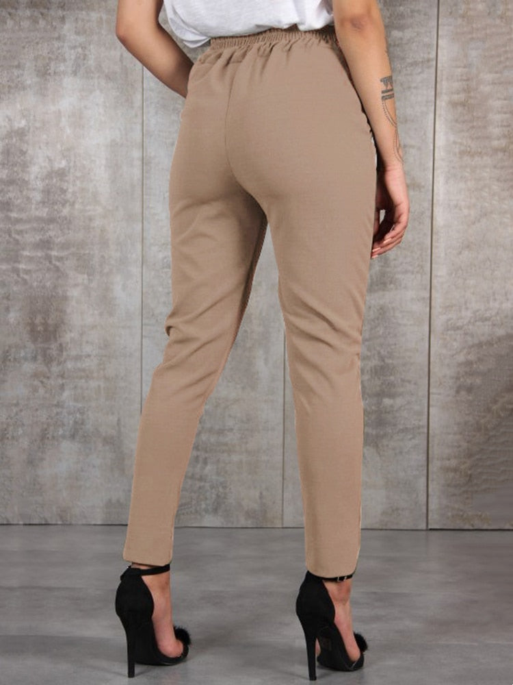 Kensley Casual Slim Chiffon Thin Pants-Bottoms