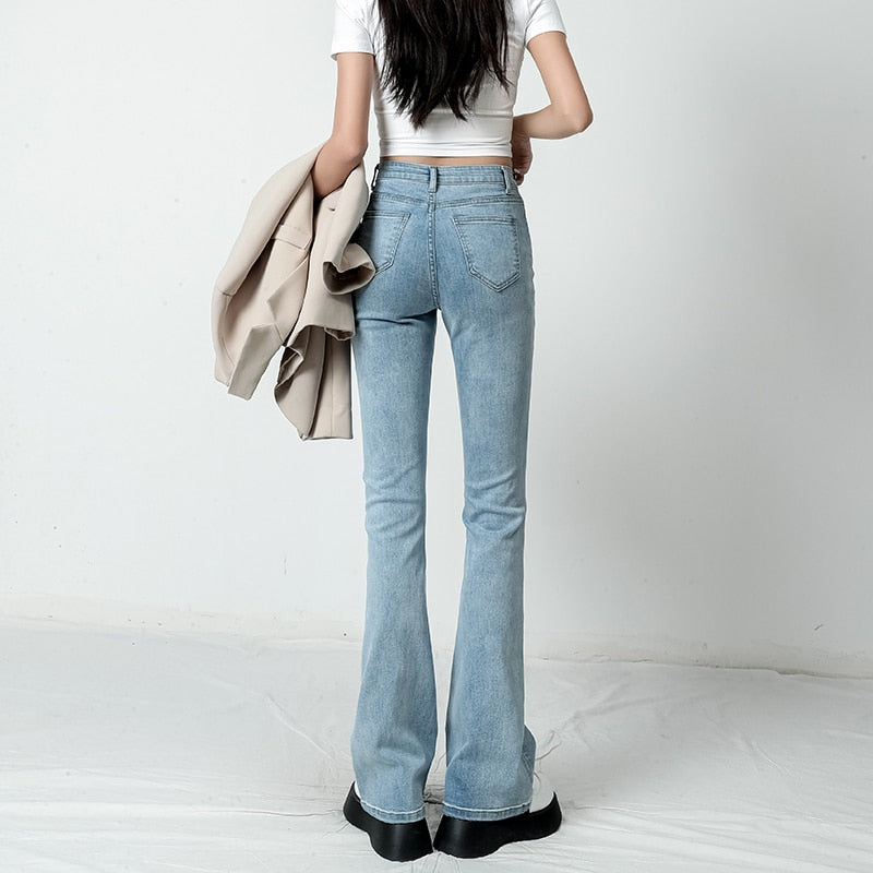 Haley Flared Jeans Loose Denim Pants-Bottoms