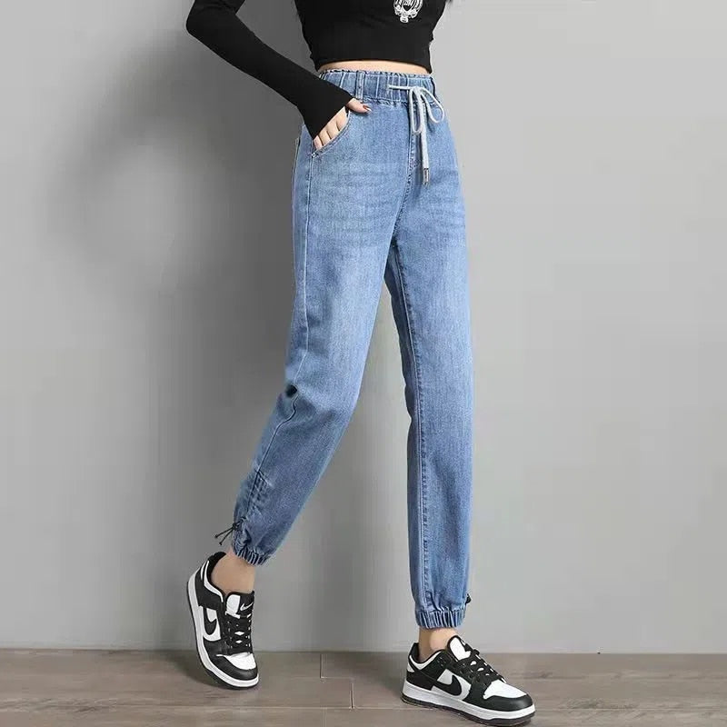 Reyna Ankle-length Loose Jogger Jeans-Bottoms