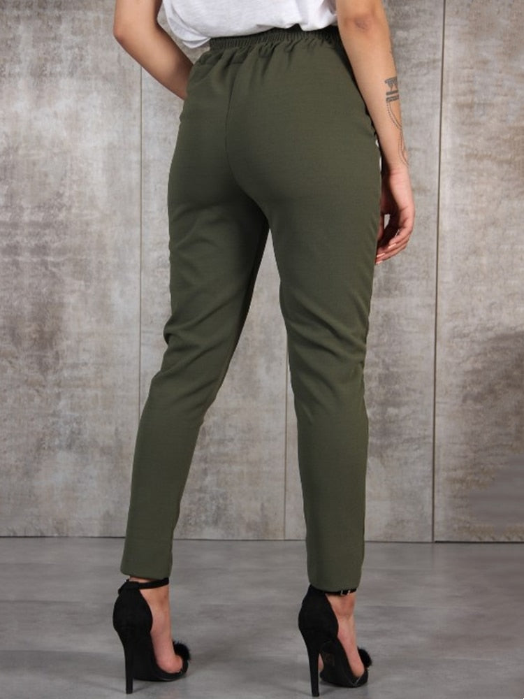 Kensley Casual Slim Chiffon Thin Pants-Bottoms