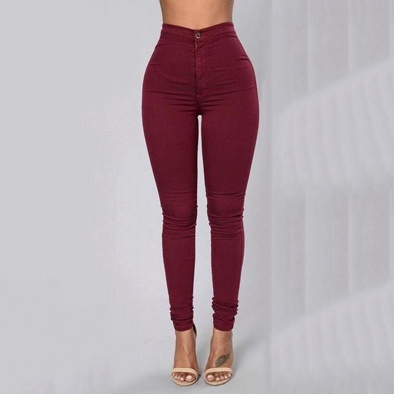 Madilynn Plain Color Skinny Jeans-Bottoms