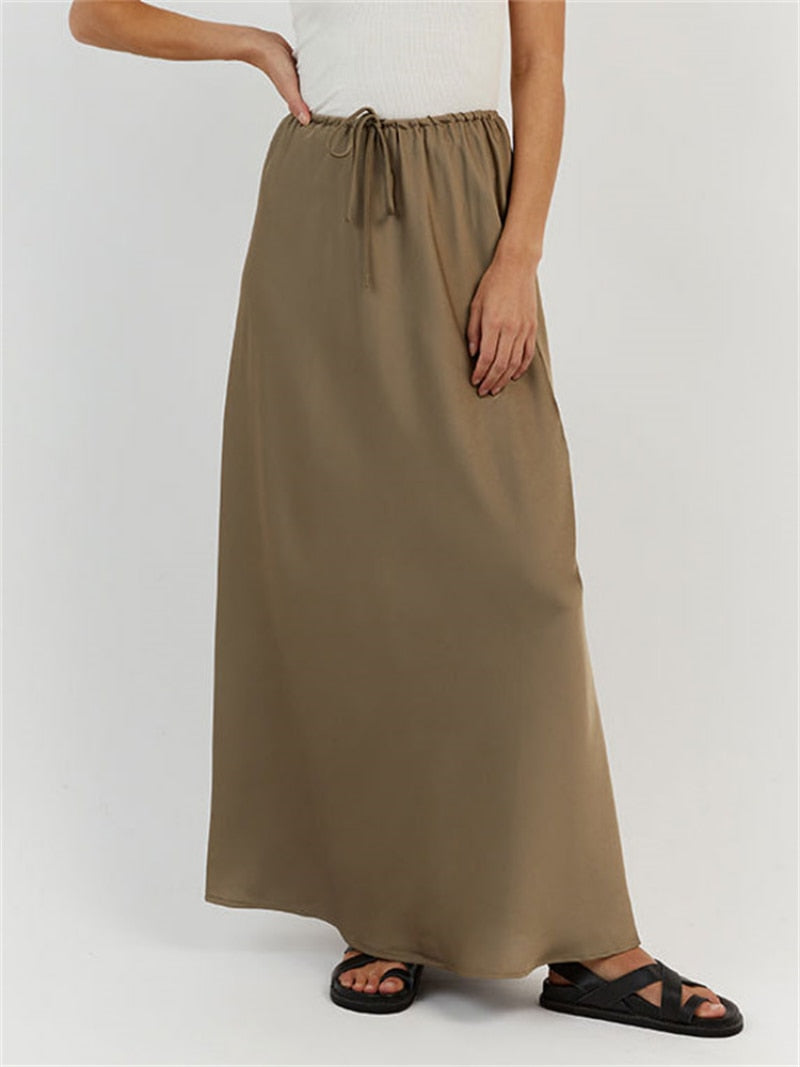 Jazlyn High Waist Loose Long Skirt-Bottom