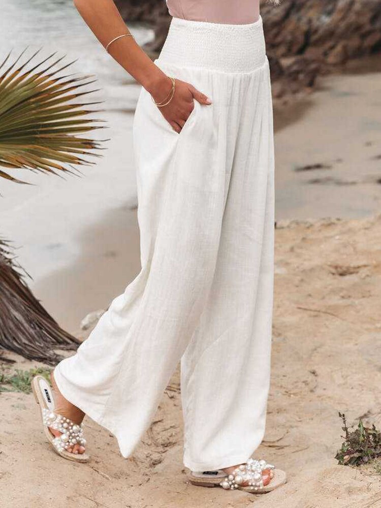 Aviana Cotton Linen Pants-Bottoms