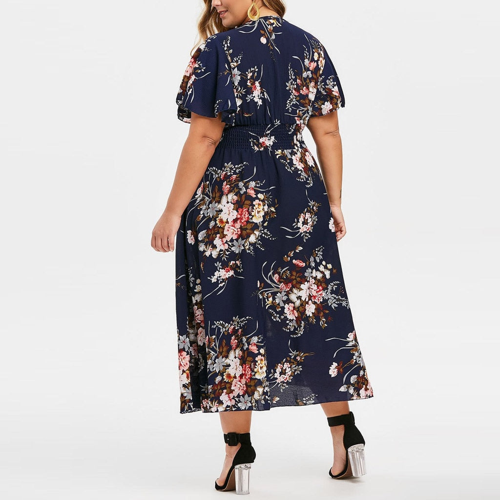 Logan Chiffon Flower Plus size Dress