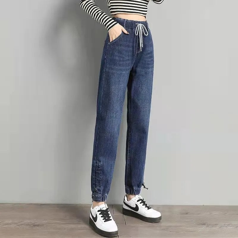 Reyna Ankle-length Loose Jogger Jeans-Bottoms