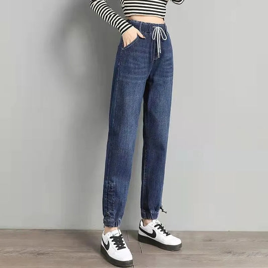 Reyna Ankle-length Loose Jogger Jeans-Bottoms