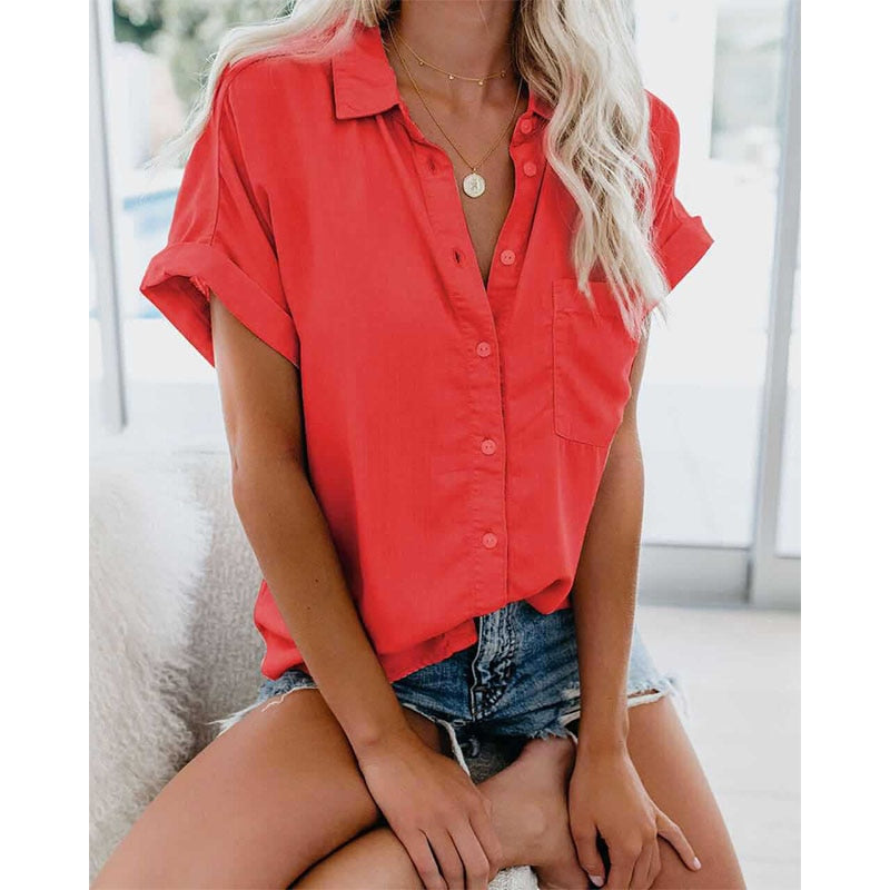 Aniyah Casual Loose Shirt-Tops