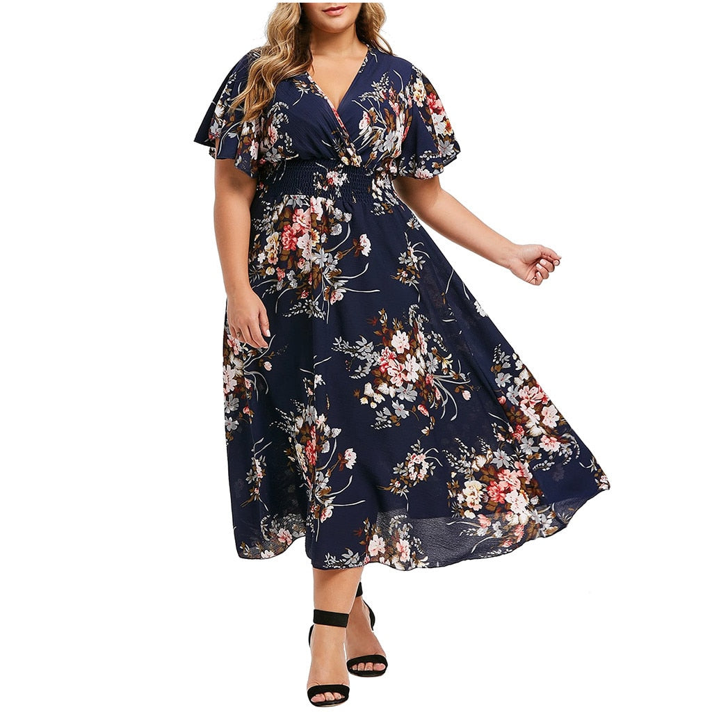 Logan Chiffon Flower Plus size Dress