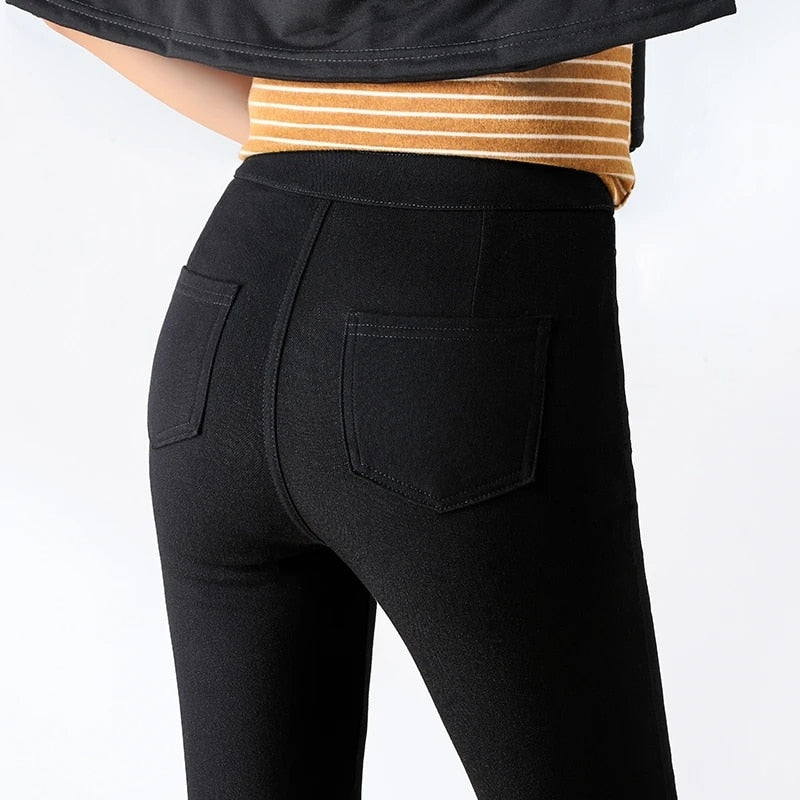 Gloria Elastic Casual Stretch Skinny Leggings-Bottoms