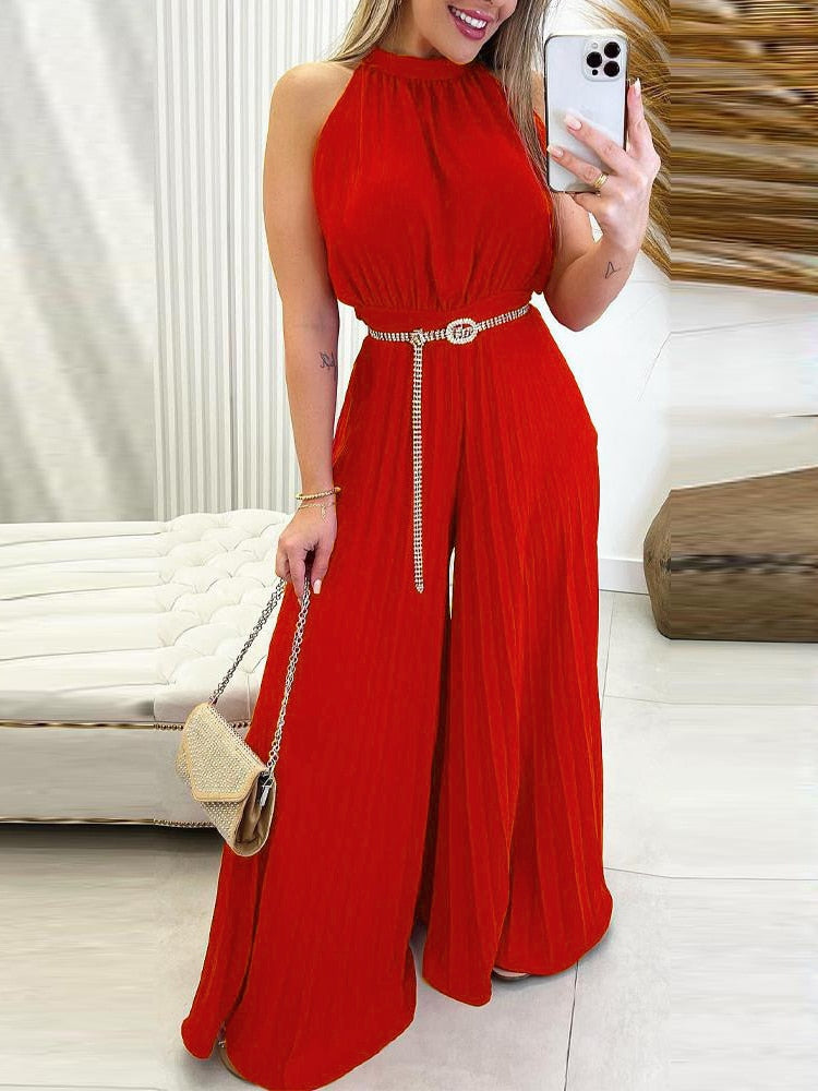 Wide Leg Casual Long Jumpsuit