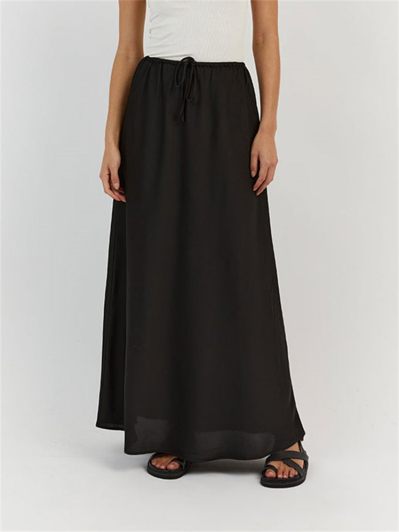 Jazlyn High Waist Loose Long Skirt-Bottom