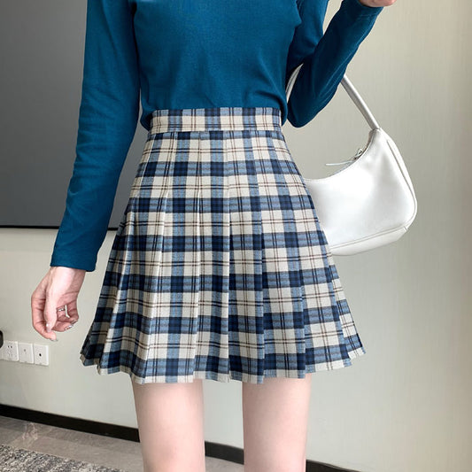 Matilda Plaid Pleated Skirt-Bottoms