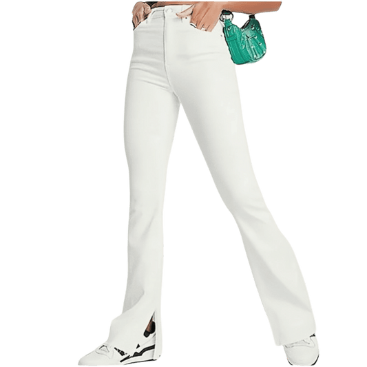 Anya white high waist flared pants-bottoms