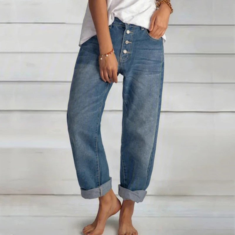 Michaela Denim Oversize Women's Long Pants-Bottoms