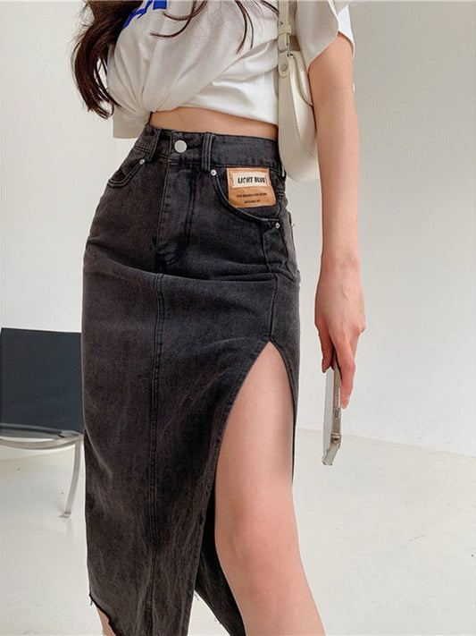 Stephanie Maxi Jeans Skirt-Bottoms